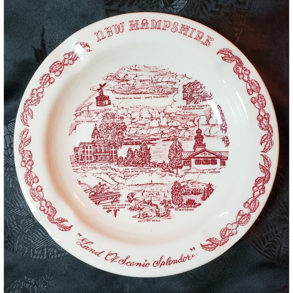 Vintage New Hampshire Ashtray - design by Vernon Kilns Pottery-China